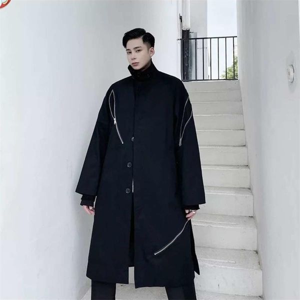 men's trench coats windbreaker, long coat, black irregular zipper design, urban youth fashion, large size windbreaker coat, Tan;black
men's trench coats windbreaker, long coat, black irregular zipper design, urban youth fashion, large size windbreaker coat, Tan;black