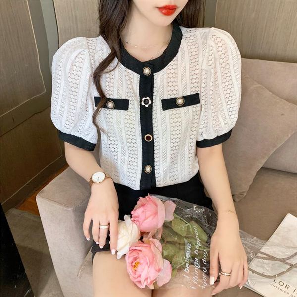 women's blouses & shirts summer design sense small celebrity temperament short style bubble sleeve lace shirt 2021, White
women's blouses & shirts summer design sense small celebrity temperament short style bubble sleeve lace shirt 2021, White