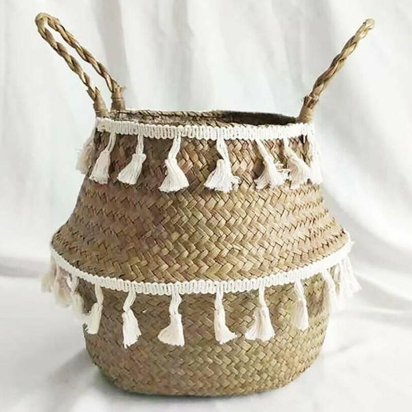 storage baskets woven basket foldable flower plants pots with pom bag home garden kitchen items
storage baskets woven basket foldable flower plants pots with pom bag home garden kitchen items