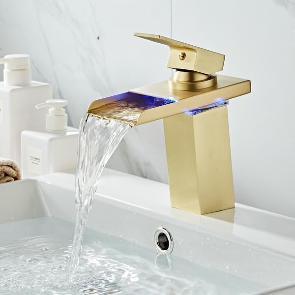 2021 new waterfall led faucet brushed gold brass faucet. bathroom deck mounted basin sink mixer tap 65nr
2021 new waterfall led faucet brushed gold brass faucet. bathroom deck mounted basin sink mixer tap 65nr