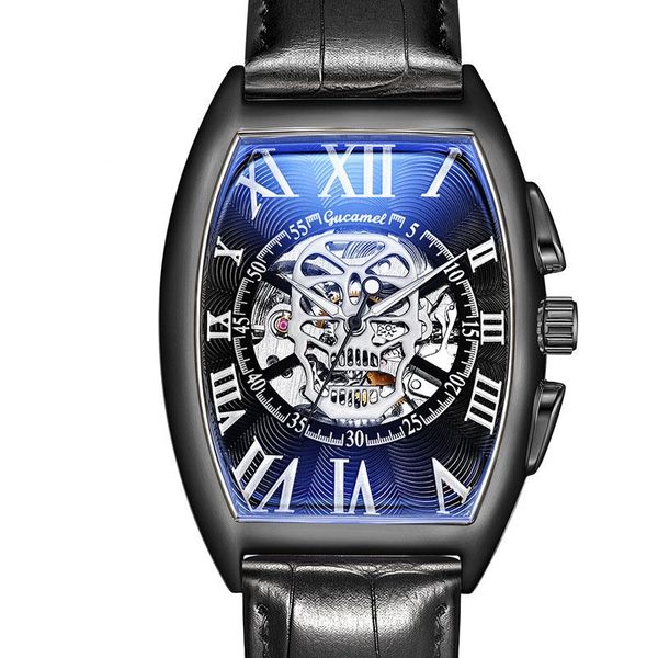 wristwatches men's mechanical watch fashion tonneau-shaped skull automatic european and american designer relojes para hombre, Slivery;brown
wristwatches men's mechanical watch fashion tonneau-shaped skull automatic european and american designer relojes para hombre, Slivery;brown