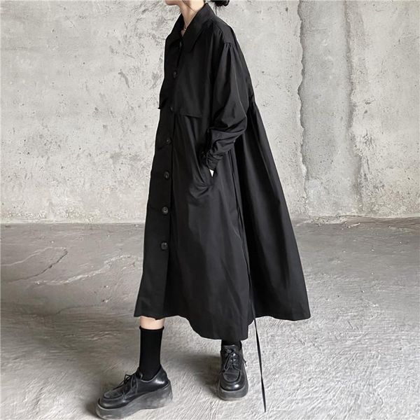 women's trench coats ladies long coat spring and autumn fashion british retro dark waist strap casual loose large size, Tan;black
women's trench coats ladies long coat spring and autumn fashion british retro dark waist strap casual loose large size, Tan;black