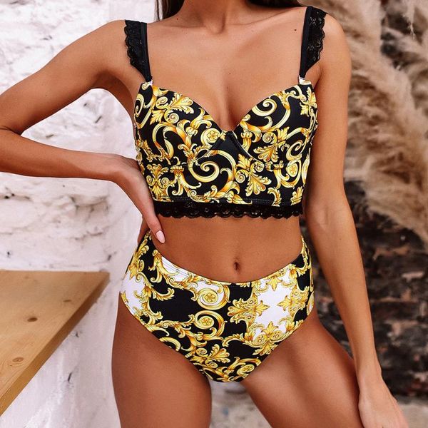 women swimsuit vintage retro bikini set push up swimwear high waist bikini printed bathing suits summer beach wear swimming suit 2021 new, White;black
women swimsuit vintage retro bikini set push up swimwear high waist bikini printed bathing suits summer beach wear swimming suit 2021 new, White;black
