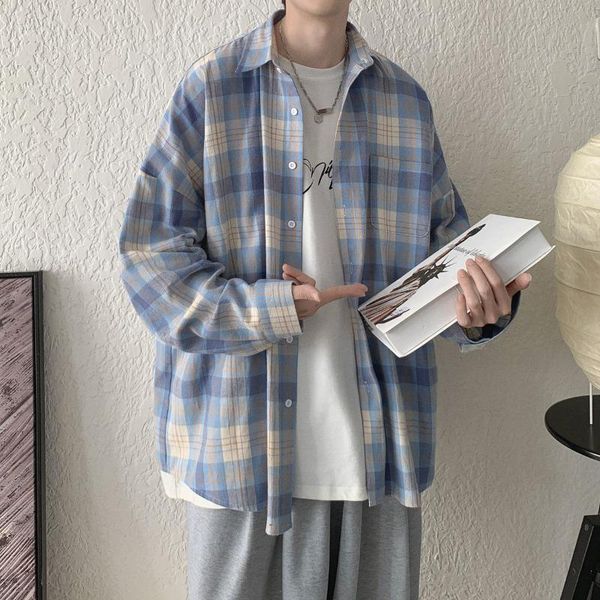 men's casual shirts inxyz 2021 spring autumn trend plaid shirt loose korean oversize fashion cardigan women's four seasons clothes, White;black
men's casual shirts inxyz 2021 spring autumn trend plaid shirt loose korean oversize fashion cardigan women's four seasons clothes, White;black