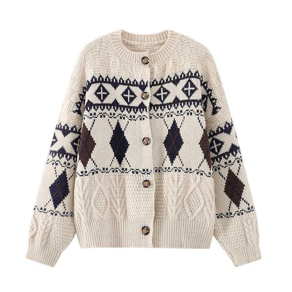 perhaps u women sweater knitted long sleeve cardigans o-neck loose autumn button geometric m0454 210529, White
perhaps u women sweater knitted long sleeve cardigans o-neck loose autumn button geometric m0454 210529, White