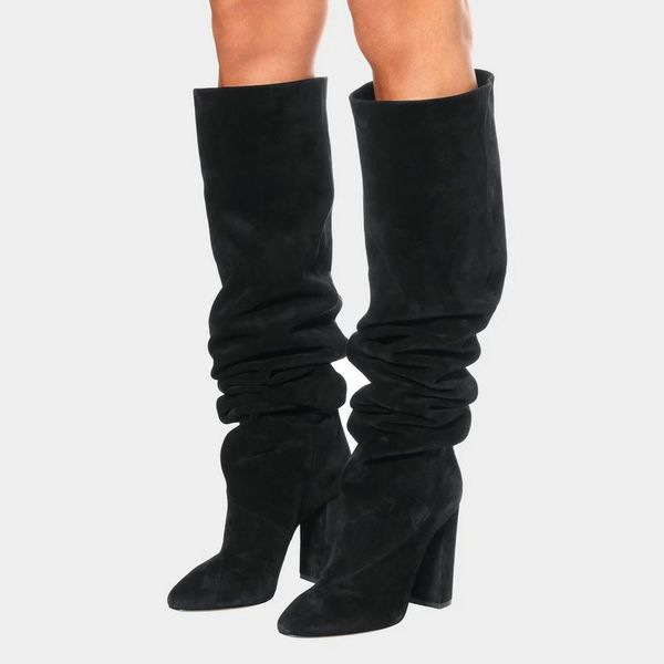 boots winter women's long fashion pointed toe thick heel ladies over the knee folds decoration black shoes
boots winter women's long fashion pointed toe thick heel ladies over the knee folds decoration black shoes