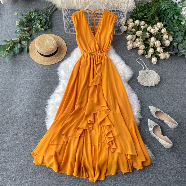 2021 women ball gown summer v-neck backless ruffles beach vertidos mujer ladies kleid boho long robe sidb, Black;gray
2021 women ball gown summer v-neck backless ruffles beach vertidos mujer ladies kleid boho long robe sidb, Black;gray