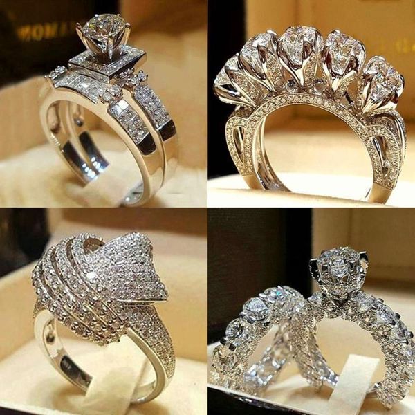 wedding rings luxury male female crystal zircon stone ring vintage 925 silver set promise engagement for men and women, Slivery;golden
wedding rings luxury male female crystal zircon stone ring vintage 925 silver set promise engagement for men and women, Slivery;golden
