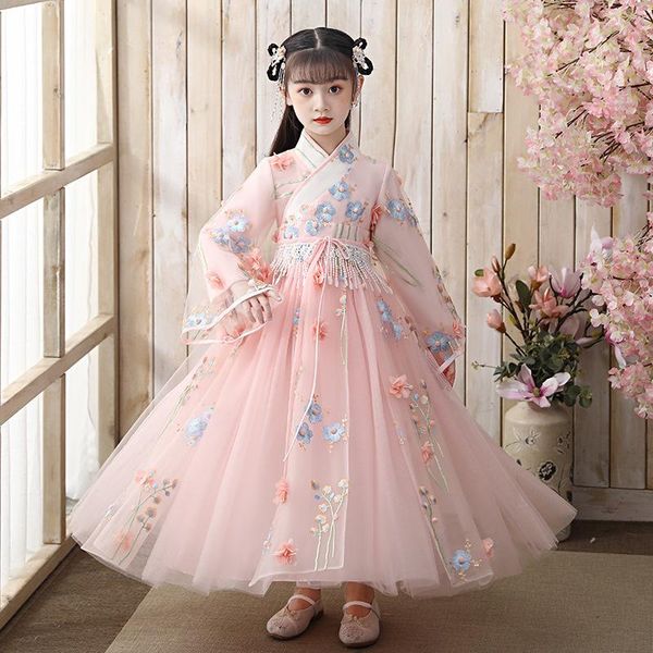 ethnic clothing exquisite girls pink hanfu embroidery flower princess dress fairy party children tang suit chinese style cosplay, Red
ethnic clothing exquisite girls pink hanfu embroidery flower princess dress fairy party children tang suit chinese style cosplay, Red