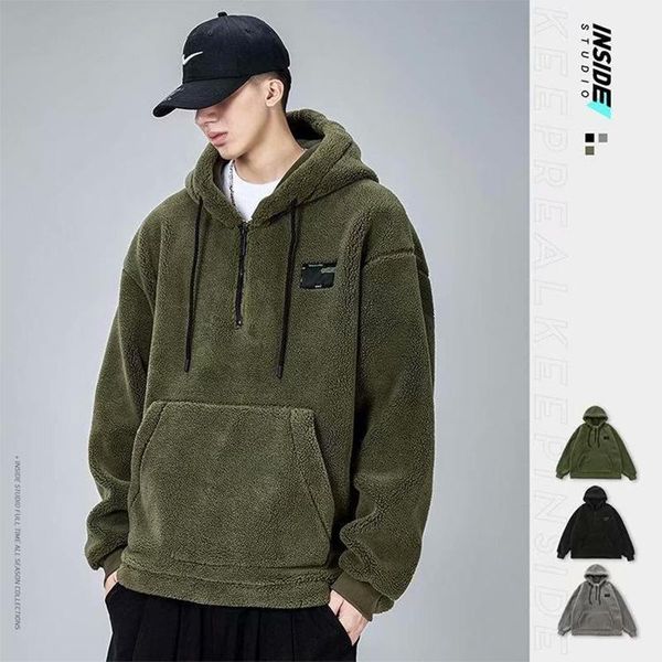 men's hoodies & sweatshirts hooded solid fleece high street hoodie men autumn winter loose streetwear pullover, Black
men's hoodies & sweatshirts hooded solid fleece high street hoodie men autumn winter loose streetwear pullover, Black