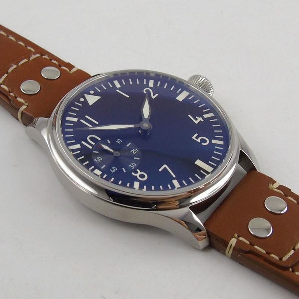 wristwatches 44mm black sterile dial brown leather strap luminous hands 17 jewels 6497 movement manual mechanical mens watch, Slivery;brown
wristwatches 44mm black sterile dial brown leather strap luminous hands 17 jewels 6497 movement manual mechanical mens watch, Slivery;brown