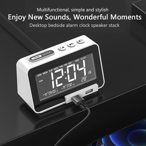 radio 2021 fashion universal k5 dual alarm clock speaker with 2 usb ports stepless dimming led digital tabletop
radio 2021 fashion universal k5 dual alarm clock speaker with 2 usb ports stepless dimming led digital tabletop