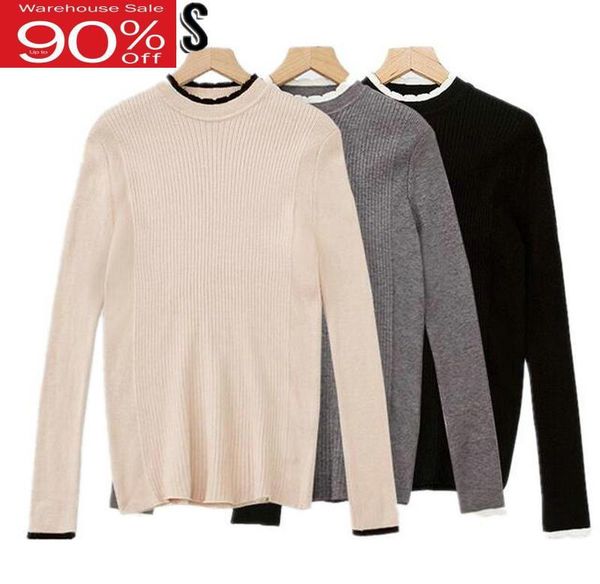 women's sweaters 2021 autumn women slim knitted pullovers o-neck contrast color basic knitting khaki black gray colors, White;black
women's sweaters 2021 autumn women slim knitted pullovers o-neck contrast color basic knitting khaki black gray colors, White;black
