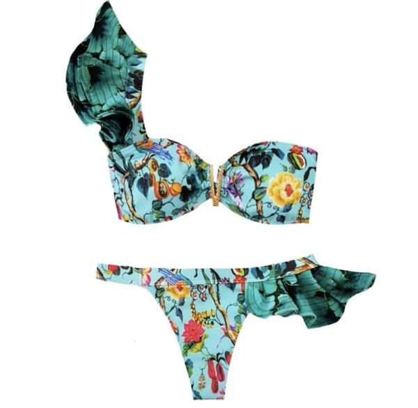 swimsuit 2021 heavy industry frilly printed women's backless bikini, White;black
swimsuit 2021 heavy industry frilly printed women's backless bikini, White;black