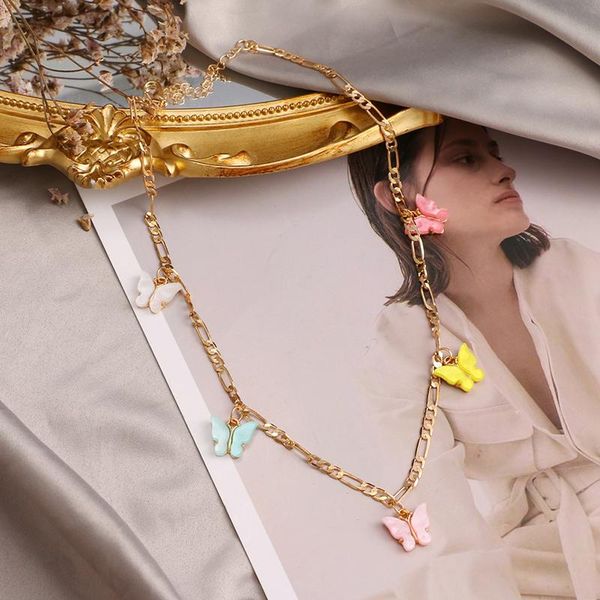 chains vintage fashion colorful butterfly pendant choker gold color chain necklaces for women trendy geometric jewellery gift, Silver
chains vintage fashion colorful butterfly pendant choker gold color chain necklaces for women trendy geometric jewellery gift, Silver