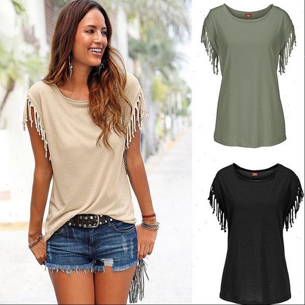 women cotton tassel casual t shirt sleeveless solid color tees short sleeve o neck womens clothing t shirt in 2021, White
women cotton tassel casual t shirt sleeveless solid color tees short sleeve o neck womens clothing t shirt in 2021, White