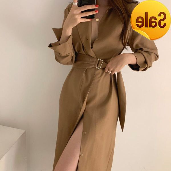 casual dresses full long shirt leiouna high waist sashes 2021 fashion office spring dress elegant female autumn women gothic femme, Black;gray
casual dresses full long shirt leiouna high waist sashes 2021 fashion office spring dress elegant female autumn women gothic femme, Black;gray