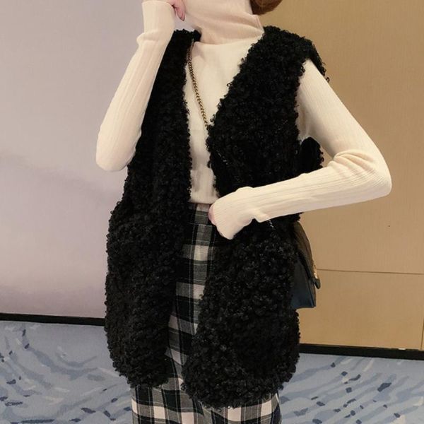 women's fur & faux 2021 winter autumn women thick lamb wool vest female v-neck warm loose pockets gilet lady solid sleeveless waistcoat, Black
women's fur & faux 2021 winter autumn women thick lamb wool vest female v-neck warm loose pockets gilet lady solid sleeveless waistcoat, Black