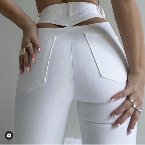 women's jeans back waist hollow women high streetwear flare pants denim mopping trousers trends in europe america, Blue
women's jeans back waist hollow women high streetwear flare pants denim mopping trousers trends in europe america, Blue