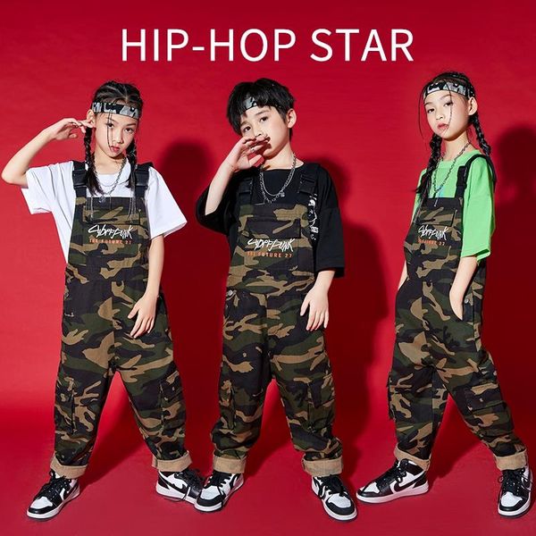 stage wear 2021 tide hip hop kids street dance costume camouflage overalls boys jazz show girls festival clothing bl6840, Black;red
stage wear 2021 tide hip hop kids street dance costume camouflage overalls boys jazz show girls festival clothing bl6840, Black;red