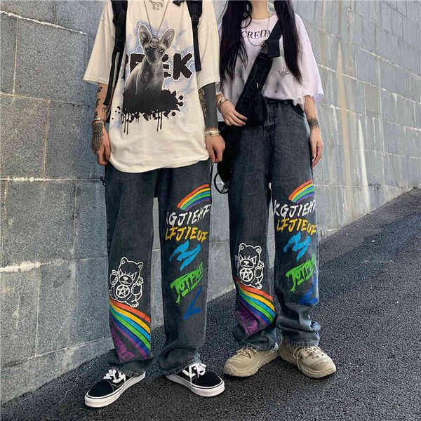 women's jeans varofi couple's graffiti rainbow print straight wide leg pants women's large high waist loose jeans y2k tojx, Blue
women's jeans varofi couple's graffiti rainbow print straight wide leg pants women's large high waist loose jeans y2k tojx, Blue