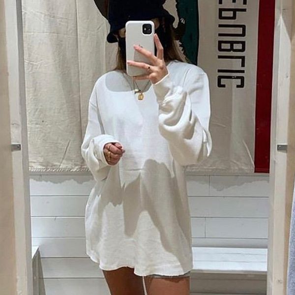 2021 new summer solid basic long sleeve shirt women fashion casual cotton o neck pullovers tee loose streetwear oversize t shirts ac14, White
2021 new summer solid basic long sleeve shirt women fashion casual cotton o neck pullovers tee loose streetwear oversize t shirts ac14, White