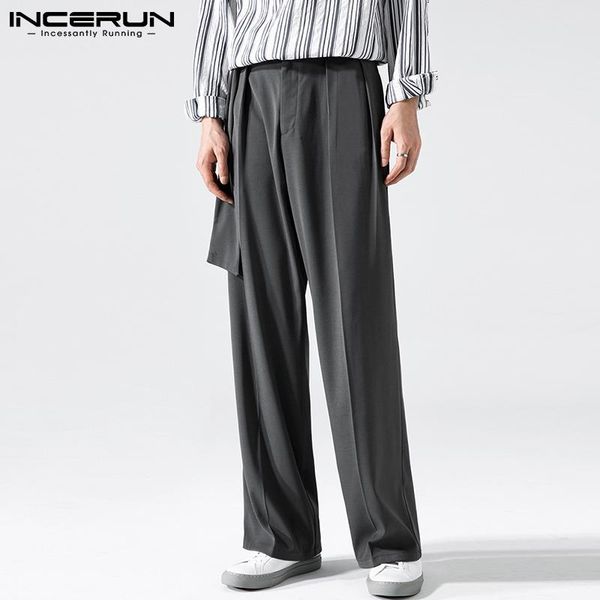 men's pants incerun 2021 men casual button solid color lace up joggers fashion straight trousers loose streetwear pantalon s-5xl, Black
men's pants incerun 2021 men casual button solid color lace up joggers fashion straight trousers loose streetwear pantalon s-5xl, Black