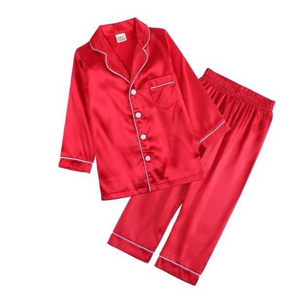 pajamas 2021 silk boys girls pyjamas sets solid chilrdren's clothes 2pcs autumn buttons kids sleepwear child christmas pjs, Blue;red
pajamas 2021 silk boys girls pyjamas sets solid chilrdren's clothes 2pcs autumn buttons kids sleepwear child christmas pjs, Blue;red