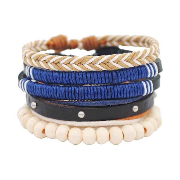 charm bracelets trendy multi layer bracelet set bohemian wood beads braided rope leather couple accessories adjustable jewelry, Golden;silver
charm bracelets trendy multi layer bracelet set bohemian wood beads braided rope leather couple accessories adjustable jewelry, Golden;silver