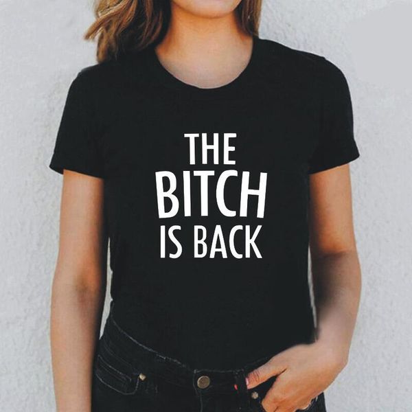women's t-shirt summer short sleeve funny tee shirt femme harajuku plus size the bitch is back cotton t women casual t-shirts, White
women's t-shirt summer short sleeve funny tee shirt femme harajuku plus size the bitch is back cotton t women casual t-shirts, White