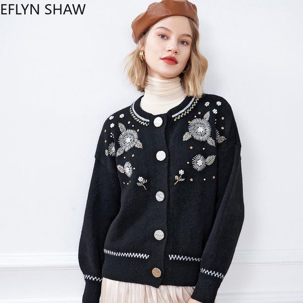luxury women cardigan 2021 new 3d beads round neck loose embroidered knitted cardigan round collar black white elegant sweaters
luxury women cardigan 2021 new 3d beads round neck loose embroidered knitted cardigan round collar black white elegant sweaters