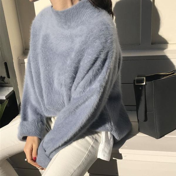 women's sweaters korean version of lazy wind semi-high collar fashion warm leisure mink plush sweater women pullover mohair knitted, White;black
women's sweaters korean version of lazy wind semi-high collar fashion warm leisure mink plush sweater women pullover mohair knitted, White;black
