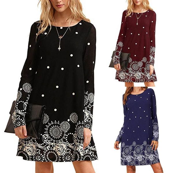 casual dresses women's fashion long sleeve sundress floral print o-neck a line dress, Black;gray
casual dresses women's fashion long sleeve sundress floral print o-neck a line dress, Black;gray