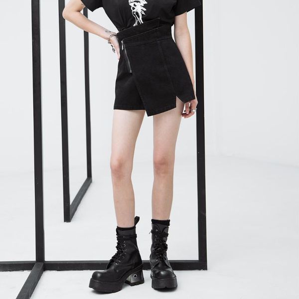 women's jeans punkrave punk style a-line high waist slim short asymmetic casual wear shorts, Blue
women's jeans punkrave punk style a-line high waist slim short asymmetic casual wear shorts, Blue