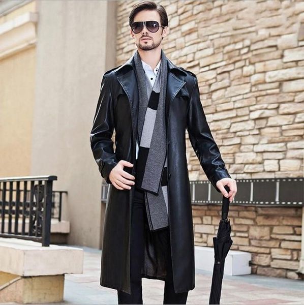 men's fur & faux brand long jacket men plus size sheep skin outwear suit collar male fashion leather trench coat, Black
men's fur & faux brand long jacket men plus size sheep skin outwear suit collar male fashion leather trench coat, Black