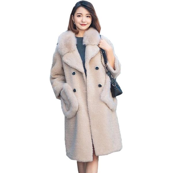 women's fur & faux 2021 women clothes winter real coat female warm sheep shearing overcoat streetwear long parka collar 2563, Black
women's fur & faux 2021 women clothes winter real coat female warm sheep shearing overcoat streetwear long parka collar 2563, Black