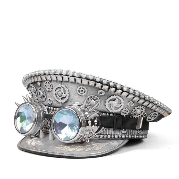 wide brim hats luxury women men military hat with steampunk glasses silver stud sergeant performance captain festivalpart, Blue;gray
wide brim hats luxury women men military hat with steampunk glasses silver stud sergeant performance captain festivalpart, Blue;gray