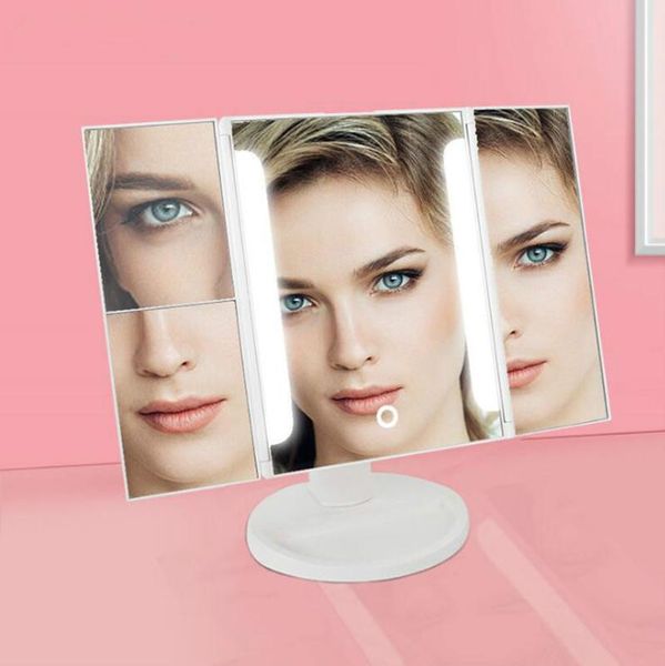 compact mirrors  makeup mirror 24 light tri-fold table touch-sensitive 2x3x magnifying glass
compact mirrors  makeup mirror 24 light tri-fold table touch-sensitive 2x3x magnifying glass