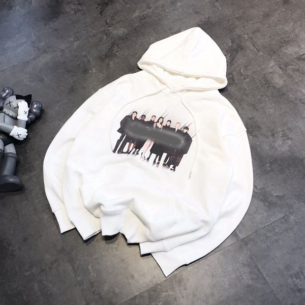 2021 autumn star character band printed cotton pullover hooded loose women's sweater paris, Black
2021 autumn star character band printed cotton pullover hooded loose women's sweater paris, Black