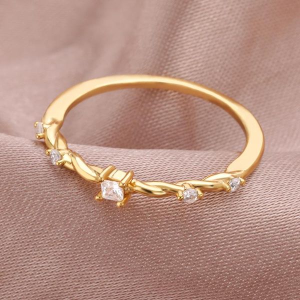 wedding rings 2021trend women's ring minimalist small zircon couple gold color stainless steel charm jewelry exquisite gift, Slivery;golden
wedding rings 2021trend women's ring minimalist small zircon couple gold color stainless steel charm jewelry exquisite gift, Slivery;golden