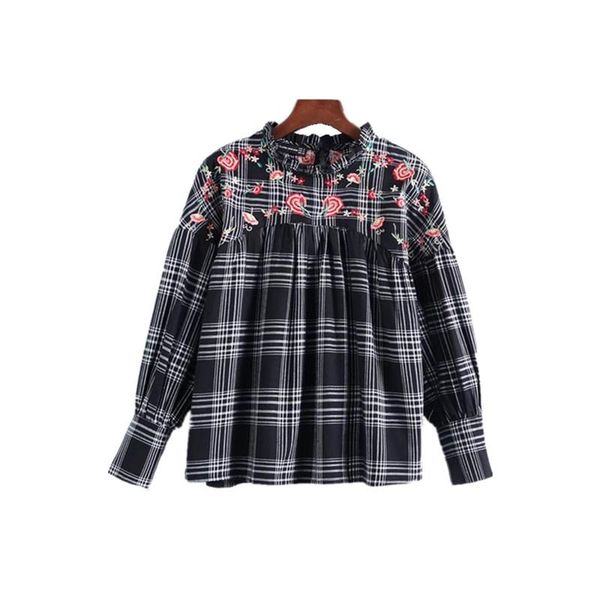 women's blouses & shirts nsz women checkered shirt embroidery plaid blouse ruffle neck long sleeve pleated loose casual hollow ladies b, White
women's blouses & shirts nsz women checkered shirt embroidery plaid blouse ruffle neck long sleeve pleated loose casual hollow ladies b, White