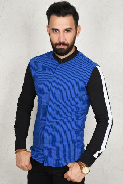 Blue Men 's Crew Neck Shirt 100 Cotton Color Narrow Cut Long Spring Summer Party Balo Business 2002803 Htny, White;black
Blue Men 's Crew Neck Shirt 100 Cotton Color Narrow Cut Long Spring Summer Party Balo Business 2002803 Htny, White;black
