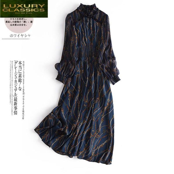 casual dresses 100% women summer dress real silk long spring vintage party office ladies vestido verano clothes 3475, Black;gray
casual dresses 100% women summer dress real silk long spring vintage party office ladies vestido verano clothes 3475, Black;gray