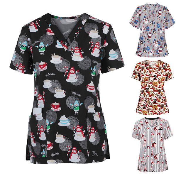 new nurse of animated drawings short printing decont on v uniform working scrubs maturity z62s, White;black
new nurse of animated drawings short printing decont on v uniform working scrubs maturity z62s, White;black