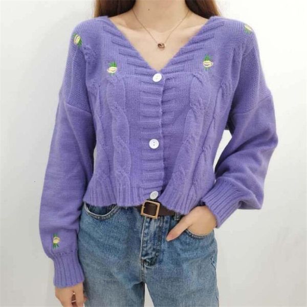 2021 autumn new korean v neck lantern long sleeve knitted cardigans female embroidery solid single breast short sweater coat daaa, White;black
2021 autumn new korean v neck lantern long sleeve knitted cardigans female embroidery solid single breast short sweater coat daaa, White;black