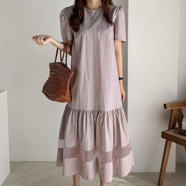 casual dresses korean style elegant round neck micro-permeable mesh stitching pleated loose mid-length over-the-knee short-sleeved, Black;gray
casual dresses korean style elegant round neck micro-permeable mesh stitching pleated loose mid-length over-the-knee short-sleeved, Black;gray