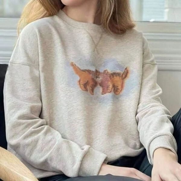 2021 early spring new casual long-sleeved round neck cat pattern loose all-match sweatshirt q2xl, Black
2021 early spring new casual long-sleeved round neck cat pattern loose all-match sweatshirt q2xl, Black