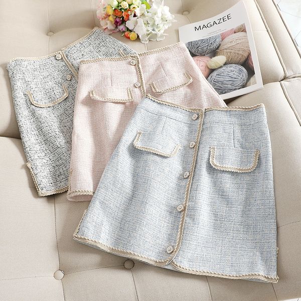 new ladies elegant mini tweed skirt button beautify kawaii 2021 autumn winter wool high waist a line short skirts womens pink c364 19r3, Black
new ladies elegant mini tweed skirt button beautify kawaii 2021 autumn winter wool high waist a line short skirts womens pink c364 19r3, Black