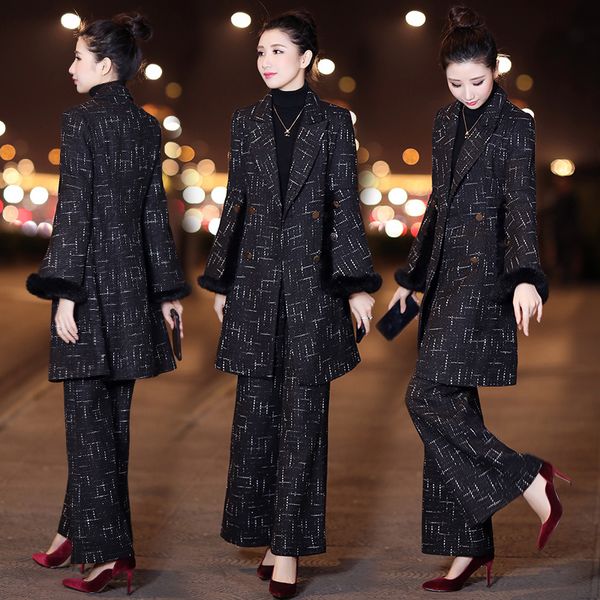 little fragrance autumn and winter new wool trumpet sleeve jacket long leg goddess two-piece temperament f85f, Gray
little fragrance autumn and winter new wool trumpet sleeve jacket long leg goddess two-piece temperament f85f, Gray