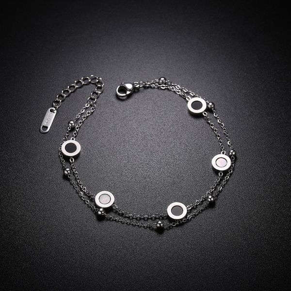 link, chain 316l stainless steel simple titanium bracelet fashion double layer black and white shell color preserving
link, chain 316l stainless steel simple titanium bracelet fashion double layer black and white shell color preserving